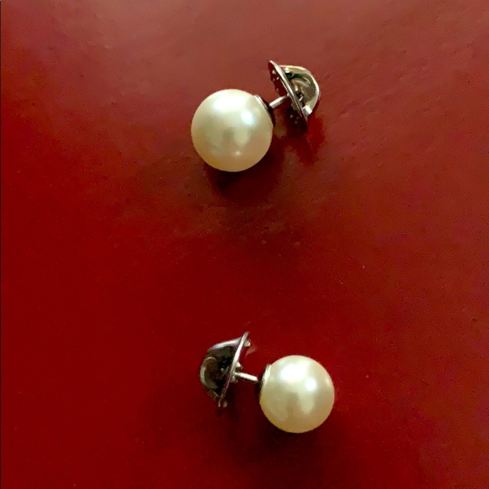 Vintage BALLOU REG’D set of two white pearl pins